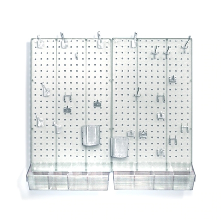 AZAR DISPLAYS 70-Piece Pegboard Organizer Kit (2- 13.5" x 22") 900945-CLR